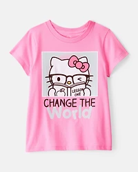Girls Hello Kitty® "Change The World" Short-Sleeve Graphic Tee - Pink