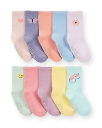 Toddler Girl 10-Pack Crew Socks