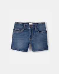 Girls Denim Midi Shorts - Dark Wash