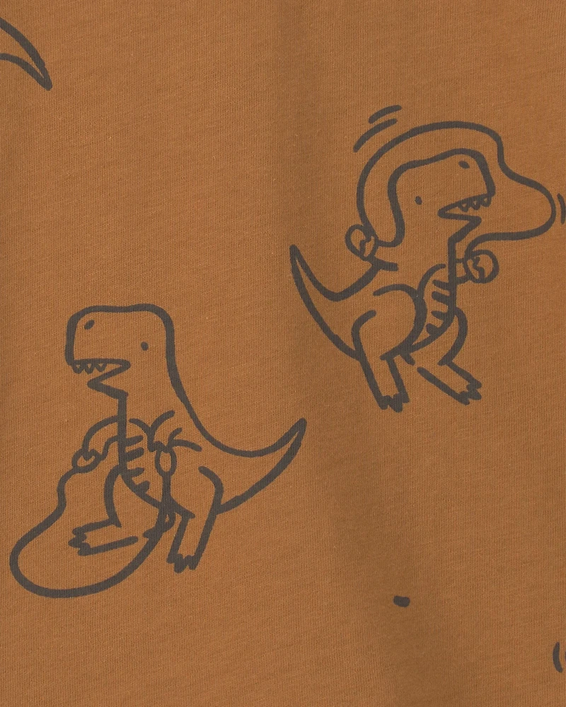 Toddler Boy Dinosaur Long-Sleeve Tee - Brown