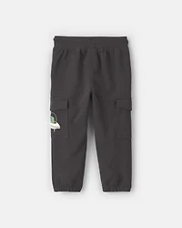 Toddler Boy Glow-in-the-dark French Terry Cargo Joggers - Black