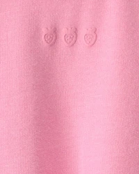 Baby Girl Strawberry French Terry Pullover Sweatshirt - Pink
