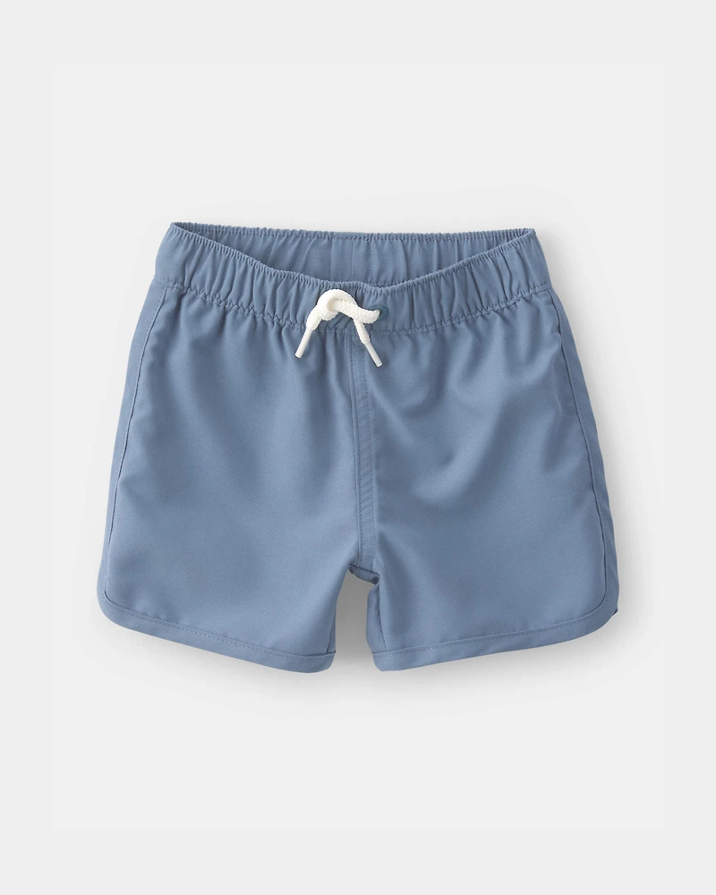 Baby Boy 3-Piece Palm Tree Long-Sleeve Rashguard Swimsuit Set - Blue/White