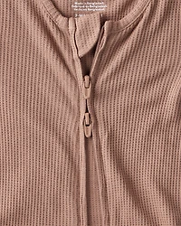 Baby Solid PurelySoft Long-Sleeve 2-Way Zip Sleep & Play Pajamas - Brown