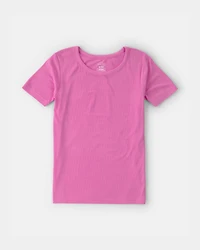 Girls PurelySoft Short-Sleeve Snug Fit 2-Piece Pajama Set - Pink