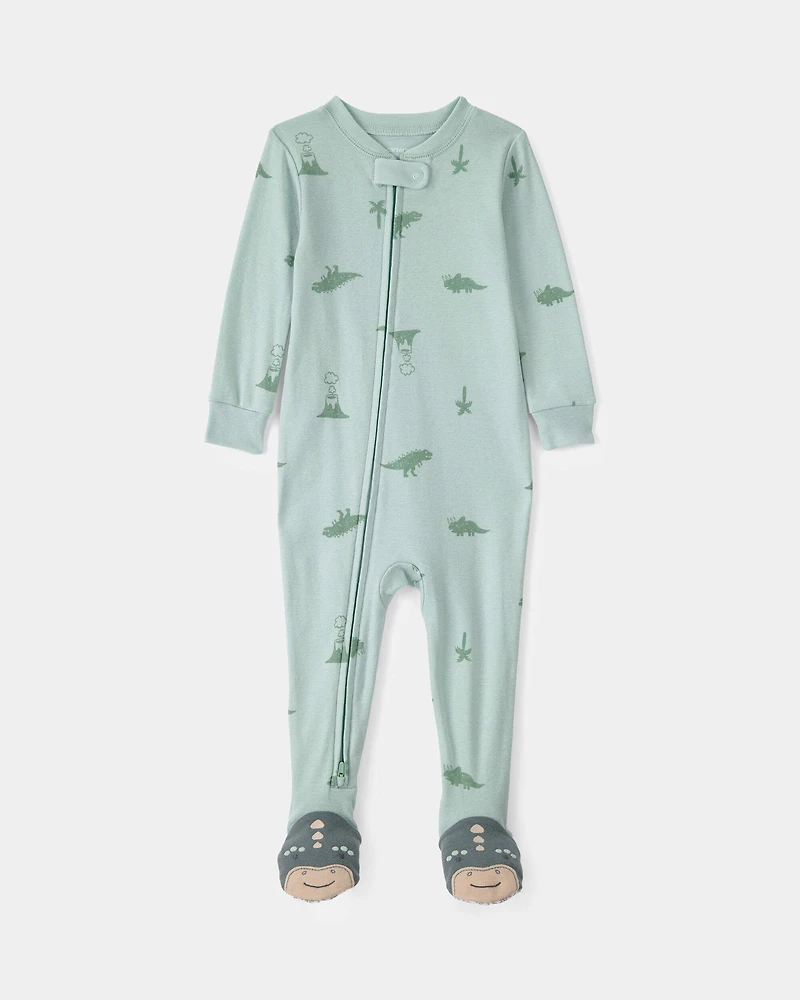 Baby Dinosaur 100% Cotton Snug Fit 1-Piece Pajama - Green