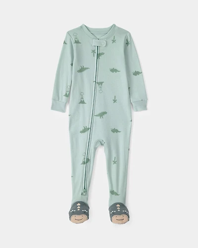 Baby Dinosaur 100% Cotton Snug Fit 1-Piece Pajama - Green