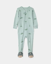 Baby Dinosaur 100% Cotton Snug Fit 1-Piece Pajama - Green