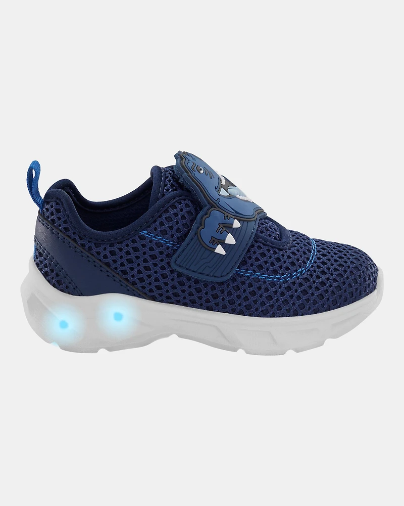 Toddler Dinosaur Light-Up Athletic Sneakers - Navy