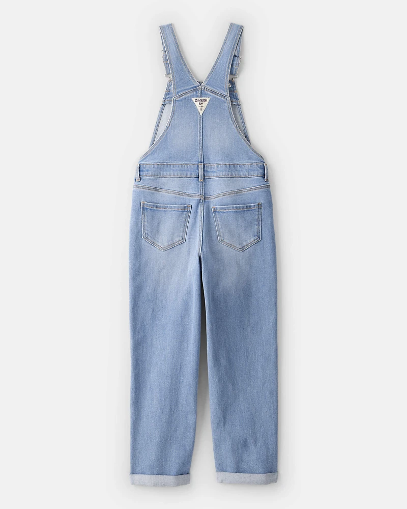 Girls Denim Overalls - Light Wash