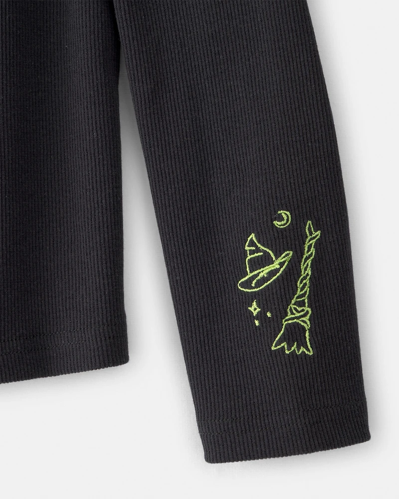 Girls Wicked Elphaba Rib Top - Black