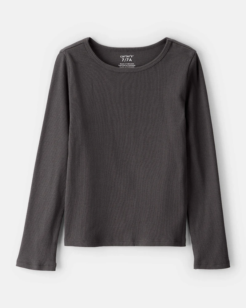 Girls 2-Piece Plaid Long-Sleeve Dress Set - Black/White