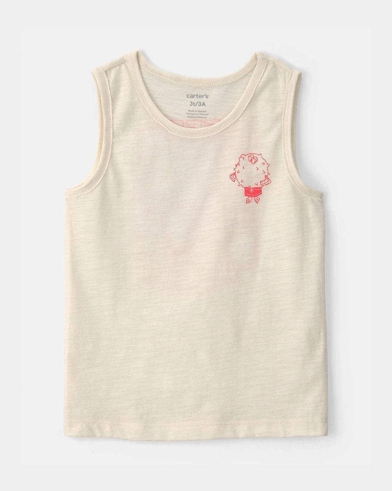 Toddler Boy Pufferfish Tank Top - Cream