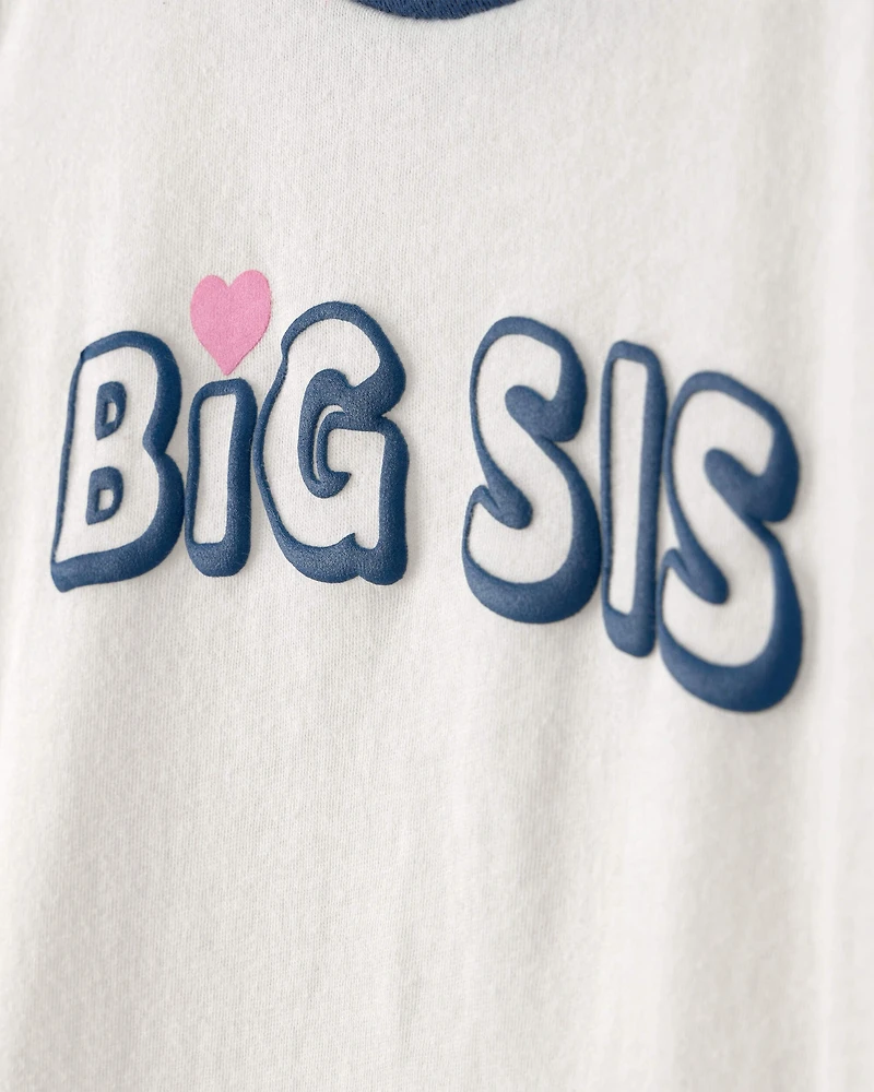 Toddler Girl 'Big Sis' Graphic Tee - Ivory