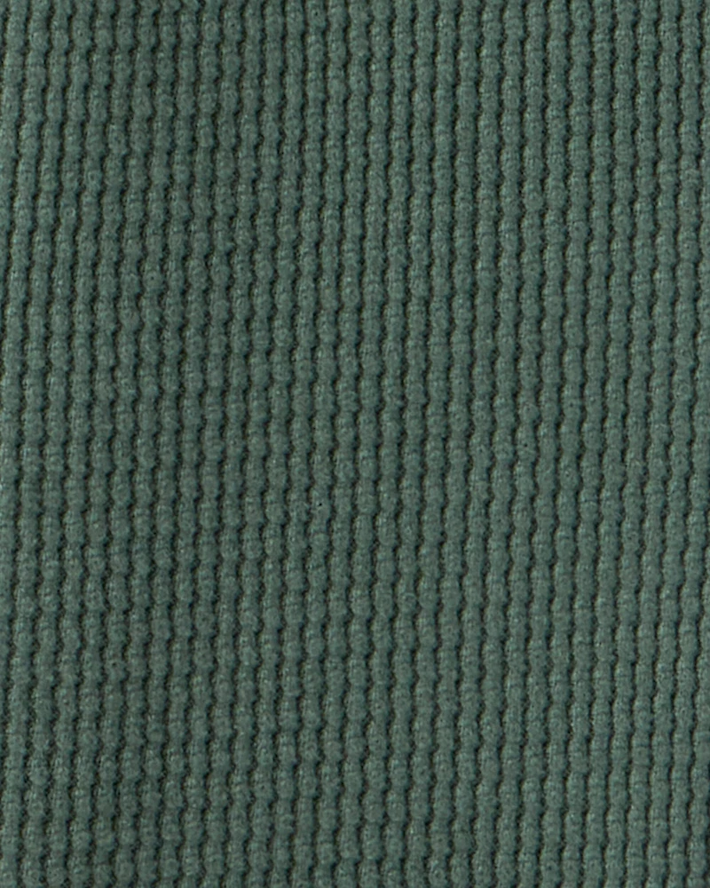 Girls Waffle Knit Joggers - Green