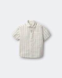 Toddler Boy Dobby Knit Button-Down Short-Sleeve Shirt - Cream