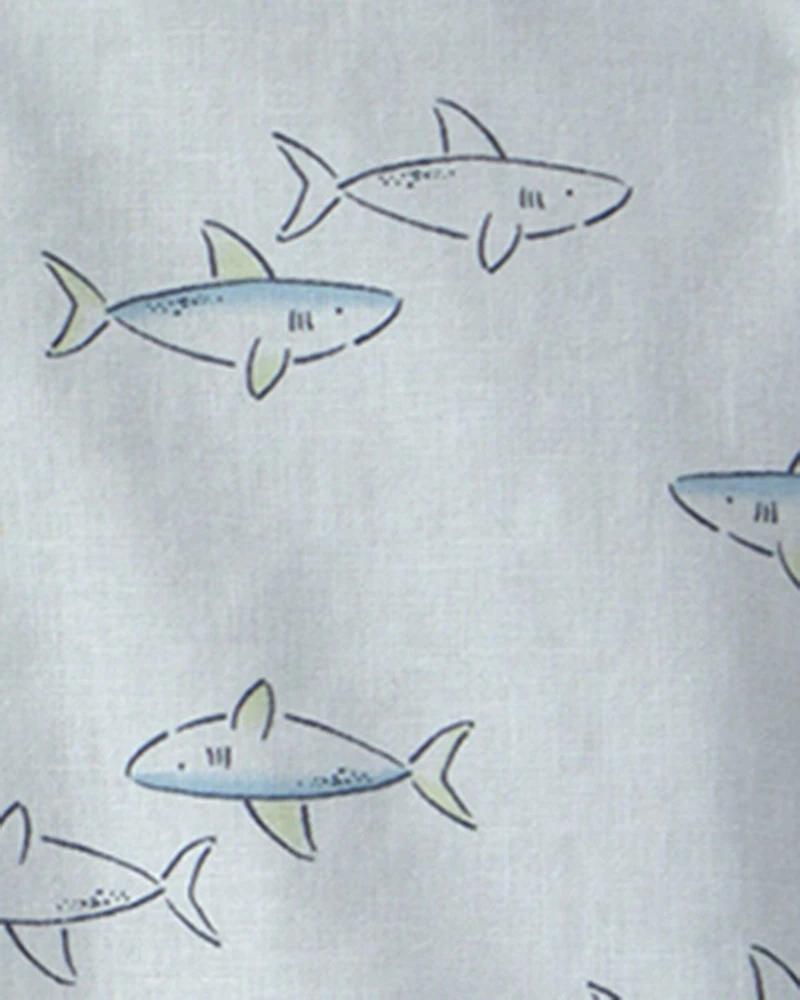 Baby Boy 3-Piece Shark Top & Short Set - Blue