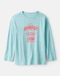 Kid Burger Crew Long-Sleeve Graphic Tee - Blue