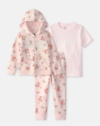 Toddler Girl 3-Piece Floral OshKosh Logo Layering Set - Pink