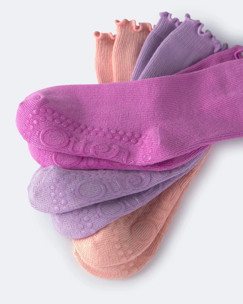 Toddler Girl 3-Pack Crew Socks - Purple/Pink