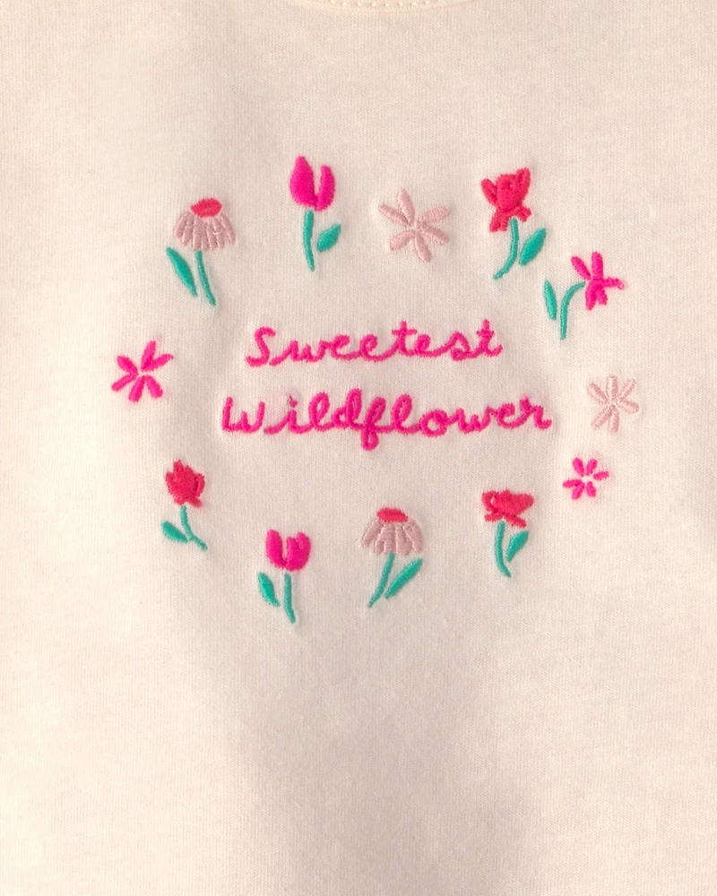 Baby Girl 3-Piece 'Sweetest Wildflower' Outfit Set - Pink/Cream