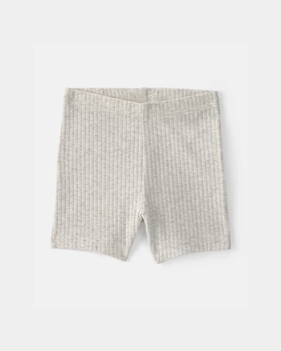 Baby Girl Rib Bike Shorts - Grey