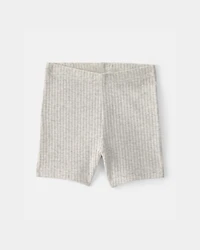 Baby Girl Rib Bike Shorts - Grey