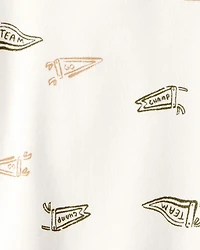 Baby 2-Piece Team Champ Tee & Overall Set - Ivory/Olive