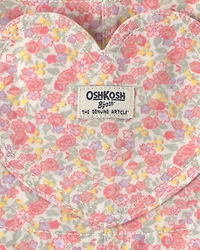 Toddler Girl Floral Heart Pocket Skirtall - Pink