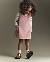 Toddler Girl Otter Pocket Corduroy Jumper - Light Pink