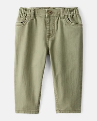 Baby Boy Tapered 100% Cotton Twill Pants