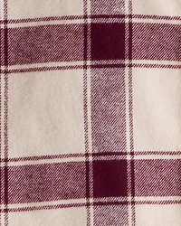 Toddler Boy Plaid Button-Down Shirt - Maroon/Cream
