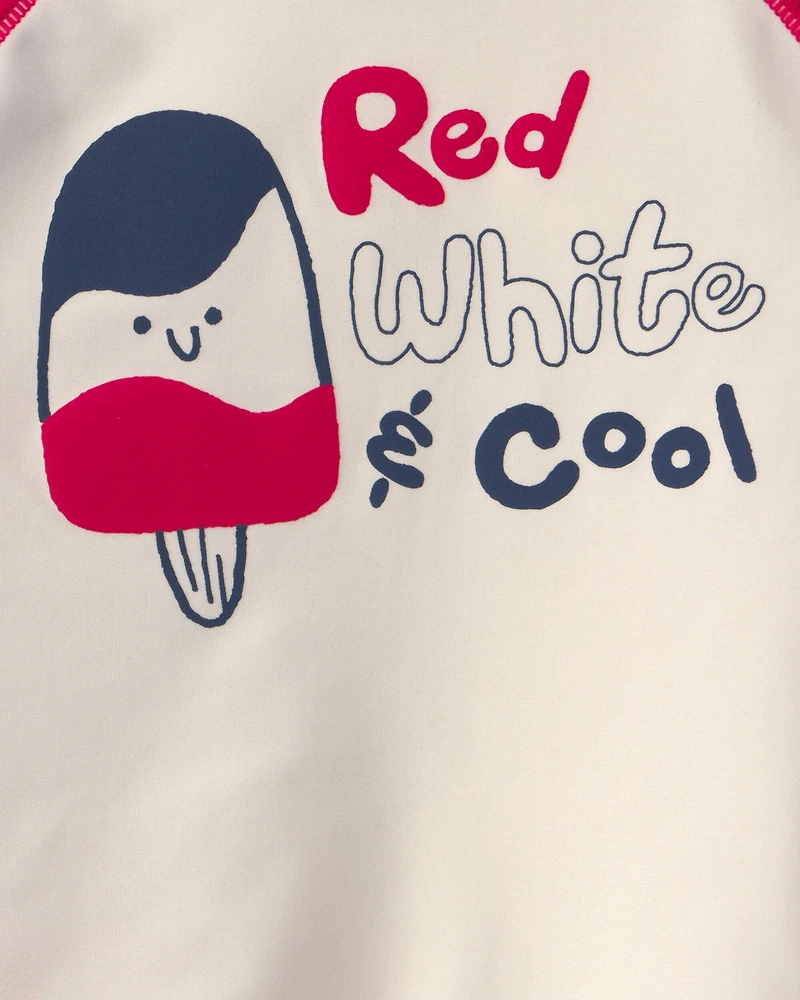 Baby Boy 2-Piece Fourth of July Rashguard Swimsuit Set - Red/White/Blue