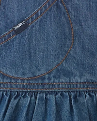 Baby Girl 2-Piece Denim Skirtall Set - Light Wash