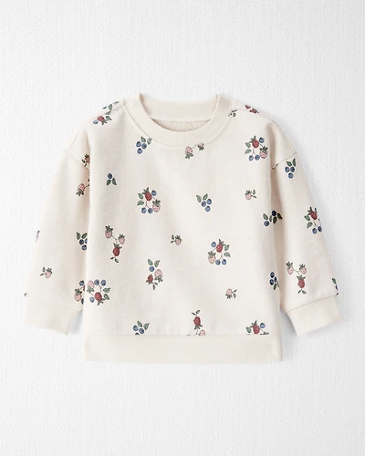 Baby Organic Cotton French Terry Sweatshirt in Berry Blossom Print
