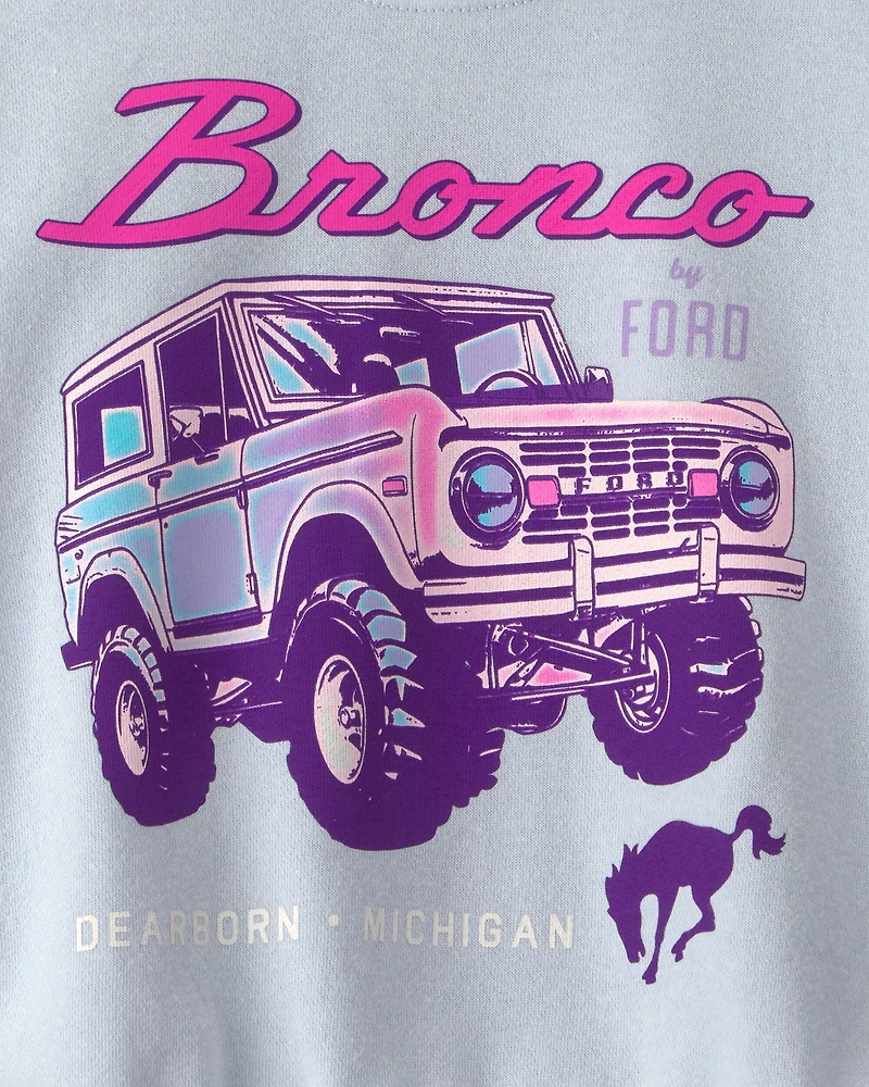 Toddler Girl Ford Bronco French Terry Pullover Sweatshirt - Blue