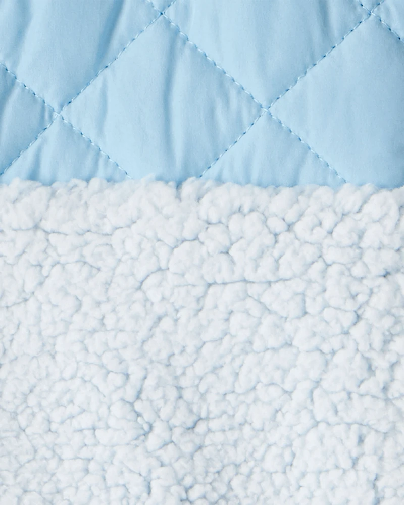 Toddler Girl Sherpa Hooded Zip-Up Jacket - Blue