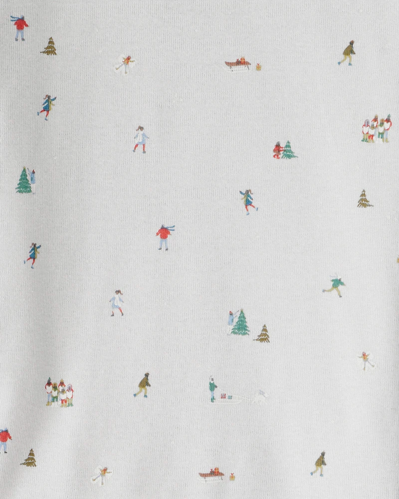 Toddler Organic Cotton Pajamas in Frosted Trail Print