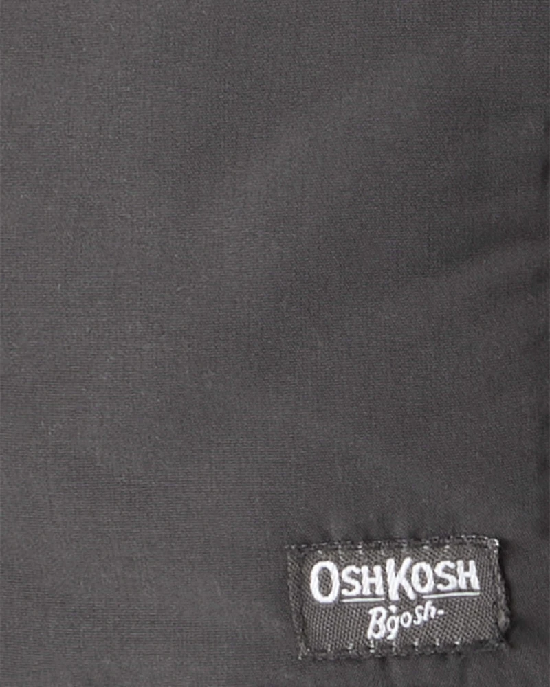 Toddler Boy Long-Sleeve Midweight Quilted Bomber Jacket - Black