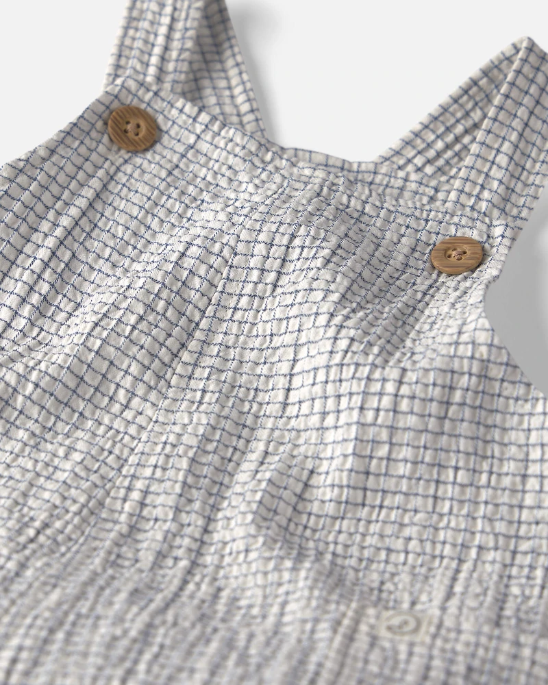 Baby Organic Cotton Seersucker Gauze Shortalls