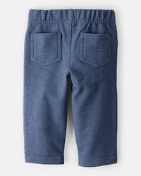 Baby Boy 100% Cotton Faux Denim Pull-On Pants - Blue