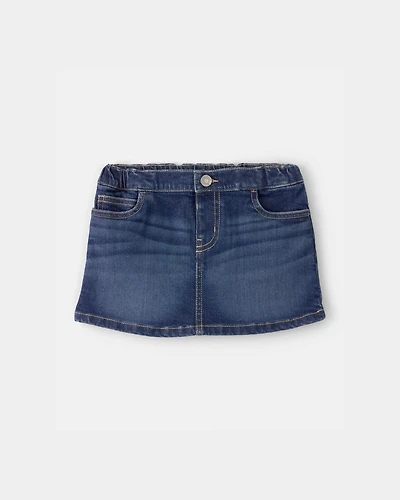 Toddler Girl Denim Skirt - Dark Wash
