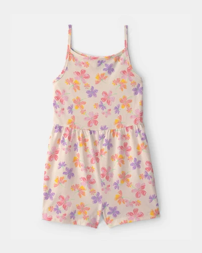 Girls Tropical Floral Romper