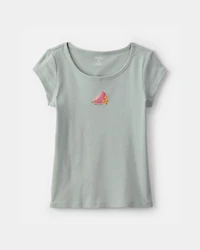 Girls Watermelon Ribbed Tee - Green
