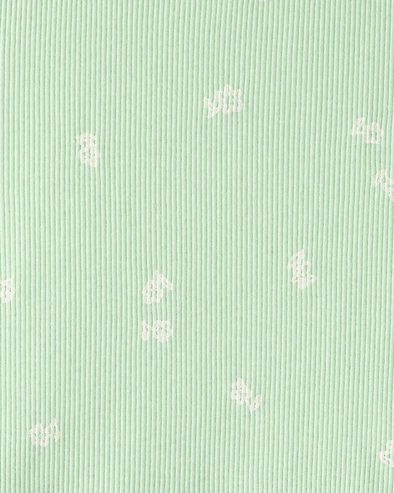 Girls Floral Short-Sleeve Dress - Green