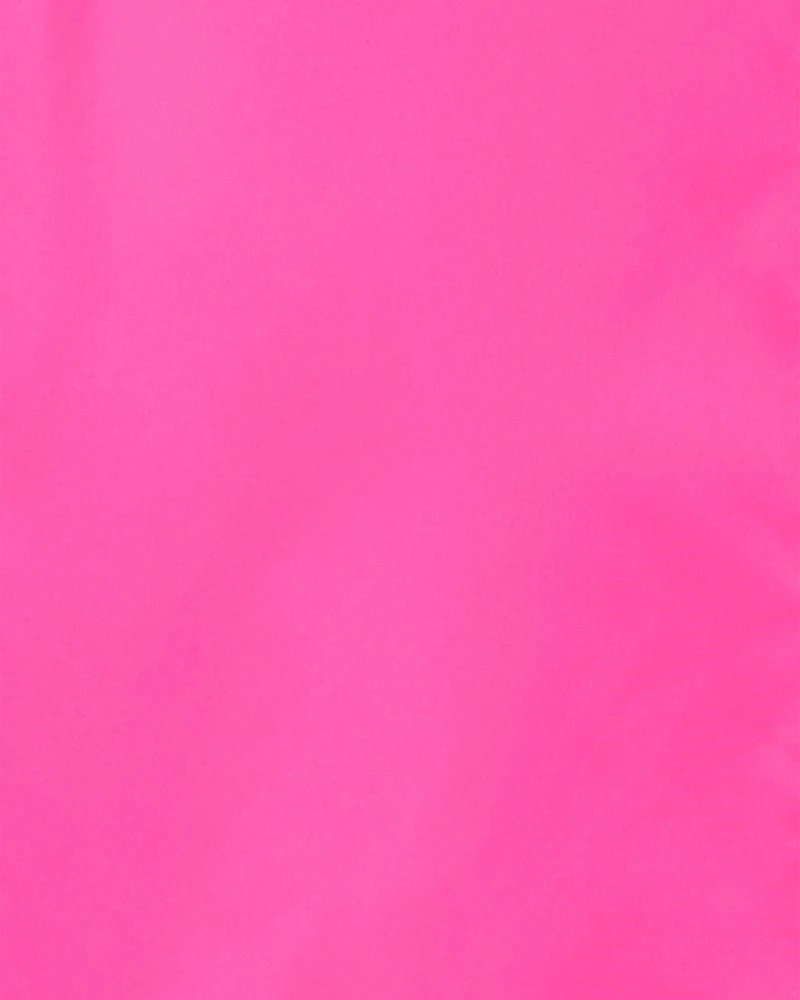 Girls Solid Windbreaker Jacket - Pink