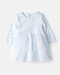 Baby Girl Tulle Long-Sleeve Dress - Blue
