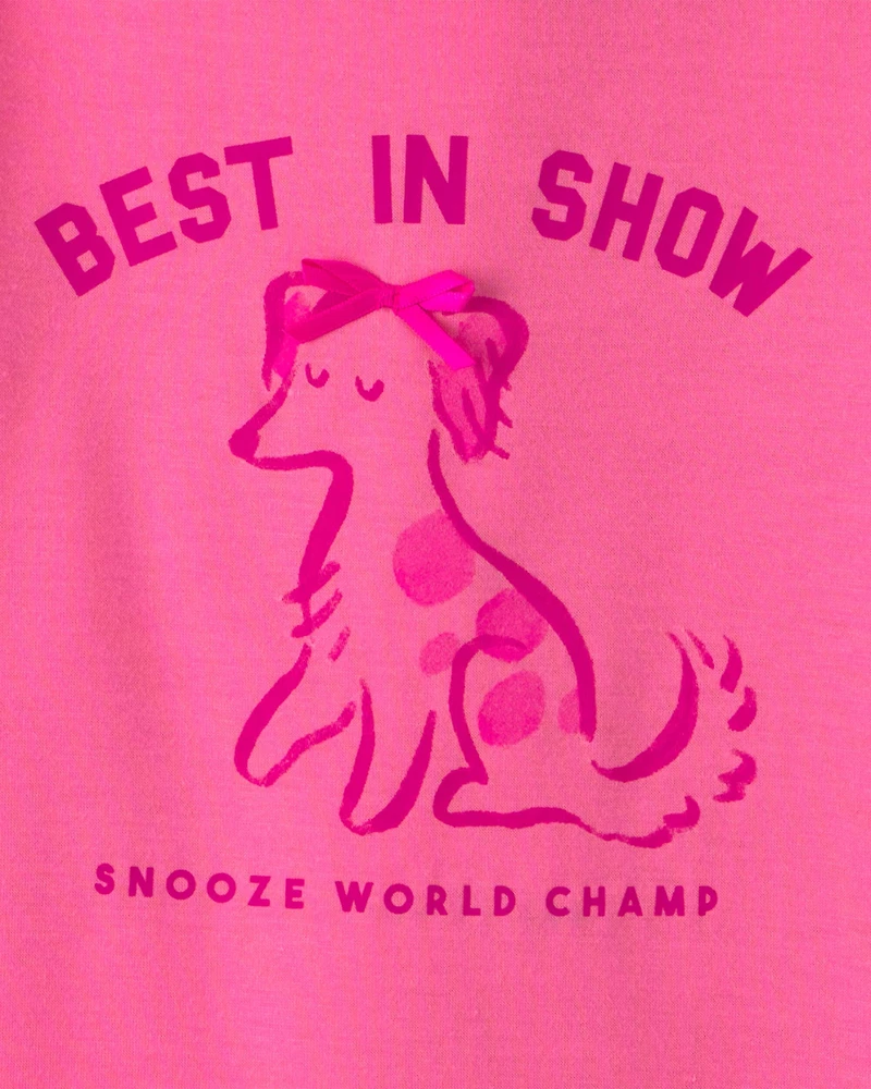 Girls 2-Pack 'Best In Show' Heart Loose Fit Night Gown - Pink