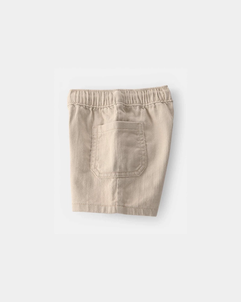 Baby Boy Twill Drawstring Shorts
