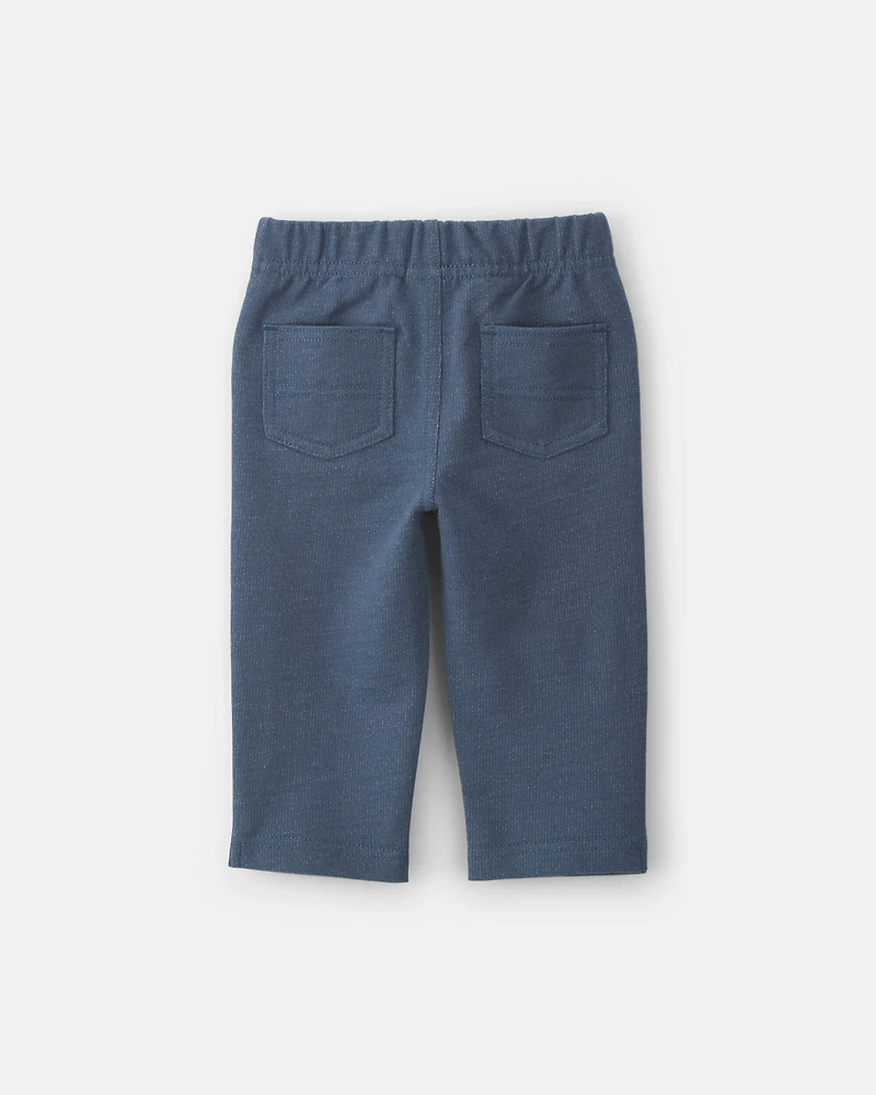 Baby Boy Knit Chambray Pants - Indigo